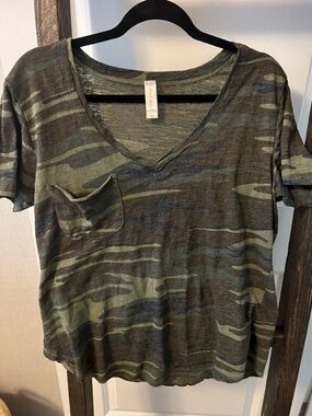 Altar'd State Olive Green V-Neck Tee